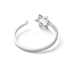 304 Stainless Steel With Rhinestone Open Rings for Women RJEW-S240-01P-3