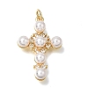 Brass Micro Pave Clear Cubic Zirconia Pendants CU-CBA9883-03C-G-1