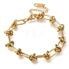 Ion Plating(IP) 304 Stainless Steel Knot Link Bracelets for Women BJEW-H613-04G-1