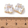Brass Clear Cubic Zirconia Cabochons LS-STAS-M294-30B-3