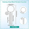 20Pcs 201 Stainless Steel Blank Pendant Keychain KEYC-SC0001-62C-2