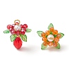 Glass with Round Shell Pearl and Acrylic Charms Pendants PALLOY-MZ00647-2