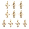 10Pcs Rack Plating Brass Micro Pave Clear Cubic Zirconia Pendants ZIRC-SZ0004-15-1