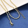 2.5MM Brass Oval Link Chain Necklaces NJEW-M108-20G-1