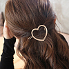 MAKERER 4Pcs 4 Style Alloy Hollow Heart & Ring Hair Pin PHAR-GO0001-01-7