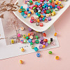 Handmade Polymer Clay Flat Round with Capital Letter Beads CLAY-CW0001-01-4