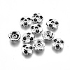 Antique Silver Plated Alloy Enamel Bead Caps LS-ENAM-J189-07AS-02-1