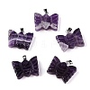 Natural Amethyst Carved Butterfly Pendants G-N342-01D-1