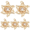 16Pcs Brass Micro Pave Clear Cubic Zirconia Pendants KK-BBC0017-23-1