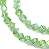 Electroplate Transparent Glass Beads Strands EGLA-K015-03A-3