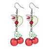 Glass & Acrylic Fruit Dangle Earrings EJEW-JE05288-3