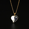 304 Stainless Steel Enamel Yin Yang Pendant Necklaces for Women VV9279-2-3
