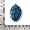Natural Agate(Dyed & Heated) Oval Links Connector Charms G-P614-06P-02-3