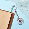 Alloy Moon Pendant Bookmark AJEW-JK00296-4