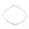 Natural Shell Initial Pendant Necklaces NJEW-JN03405-02-1