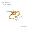 304 Stainless Steel Micro Pave Clear Cubic Zirconia Cuff Rings for Women FS-WGE9F4E-03-2
