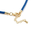 Braided Round Imitation Leather Bracelets Making BJEW-H610-01G-15-2