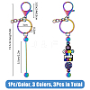 SUPERFINDINGS 3Pcs 3 Color Metal Bar Beadable Keychain for Jewelry Making DIY Crafts KEYC-FH0001-41-2