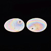 Electroplate Natural Capiz Shell Pendants SSHEL-T014-36-3