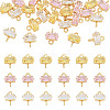 24Pcs 3 Colors Brass Pave Cubic Zirconia Rectangle Connector Charms KK-TA0009-18-2