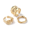 Irregular Alloy Open Cuff Rings Sets for Women RJEW-S412-06G-2