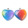 Rainbow Color Opaque Resin Pendants X-RESI-A025-04-2