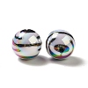 UV Plating Opaque Rainbow Iridescent Acrylic Beads PACR-D069-01-3