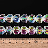 Electroplate Transparent Glass Beads Strands EGLA-B012-AB11-4