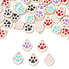 50Pcs 5 Colors Alloy Enamel Pendants ENAM-CJ0004-27-3