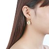 Brass Dangle Hoop Earrings EJEW-BB31946-2