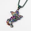 316 Stainless Steel Box Chain Pendant Necklaces NJEW-K053-13-2