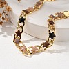 Star Brass Enamel Curb Chain Bracelets for Women BJEW-B125-02G-3