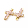Brass Micro Pave Clear Cubic Zirconia Pendants ZIRC-F135-27G-03-3