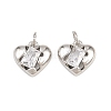 Valentine's Day Brass Micro Pave Clear Cubic Zirconia Charms KK-H292-52C-P-1