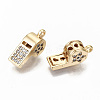 Brass Micro Pave Clear Cubic Zirconia Charms KK-S356-172G-NF-2