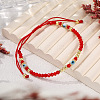 Bohemian Glass & Brass Beads Braided Bead Bracelets for Women BJ5189-3-1