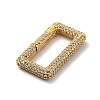Brass Micro Pave Clear Cubic Zirconia Spring Gate Rings KK-G414-05G-2