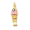 Brass Enamel Pendants KK-H529-51G-01-1