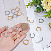 16Pcs 2 Colors Twist Rings Brass Hoop Earrings for Women EJEW-UN0003-27-3