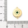 Brass Micro Pave Clear Cubic Zirconia & Shell Connector Charms KK-M303-03G-02-3