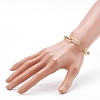 Brass Textured Paperclip Chain Bracelets BJEW-JB06063-4