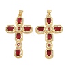 Brass Micro Pave Cubic Zirconia Pendants CU-CBADC6C-13G-04-1