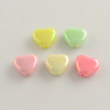 AB Color Plated Heart Acrylic Beads SACR-Q106-07-1