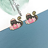Alloy Enamel Pendants ENAM-CJC0002-31G-01-1