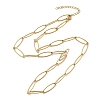 Ion Plating(IP) 304 Stainless Steel Paperclip Chain Necklace for Men Women NJEW-P272-02G-2