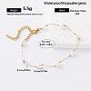 304 Stainless Steel Imitation Pearl Beaded Chain Bracelets for Women LH6839-4-1