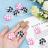 GOMAKERER 10Pcs 2 Colors Paw Print Food Grade Eco-Friendly Silicone Beads SIL-GO0001-07-3