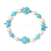 2Pcs Synthetic Turquoise Beaded Stretch Bracelets BJEW-TA00630-3