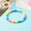 Polymer Clay Beads Stretch Bracelets BJEW-JB06347-2