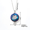 Exquisite vintage mermaid pendant necklace with colorful crystals and hollow design. OS1205-2-1